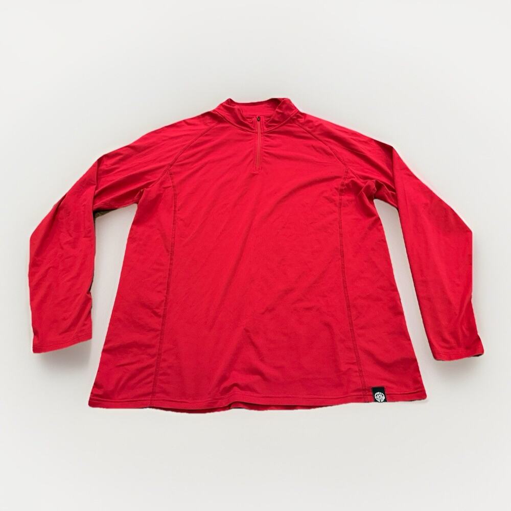 REI Co-Op Mens Red 1/4 Zip PullOver Athletic Long Sleeve Shirt Size XL